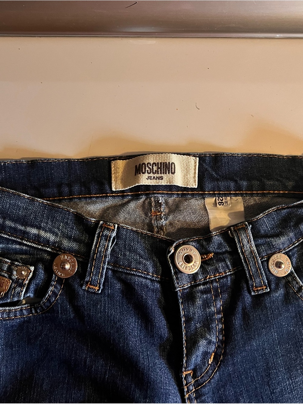 Moschino Navy High-Rise Denim Jeans